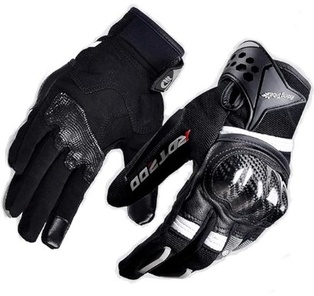 GUANTES NEGROS L CON PROTECTOR TIPO CARBON