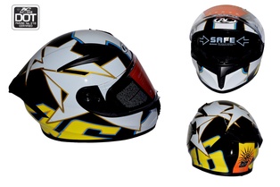 CASCO 108 INTEGRAL L DOT 46 NEGRO\BLANCO\AMARILLO