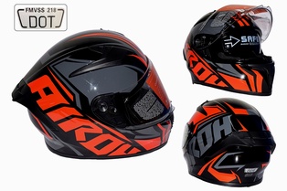 CASCO 108 INTEGRAL L DOT AIROH NEGRO\NARANJA