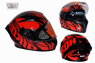 CASCO 108 INTEGRAL L DOT AIROH NEGRO\ROJO