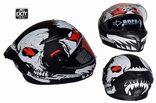 CASCO 108 INTEGRAL L DOT SPEED CALAVERA NEGRO MATE\BLANCO