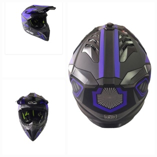 CASCO 127 CROSS L DOT NEGRO\AZUL MATE